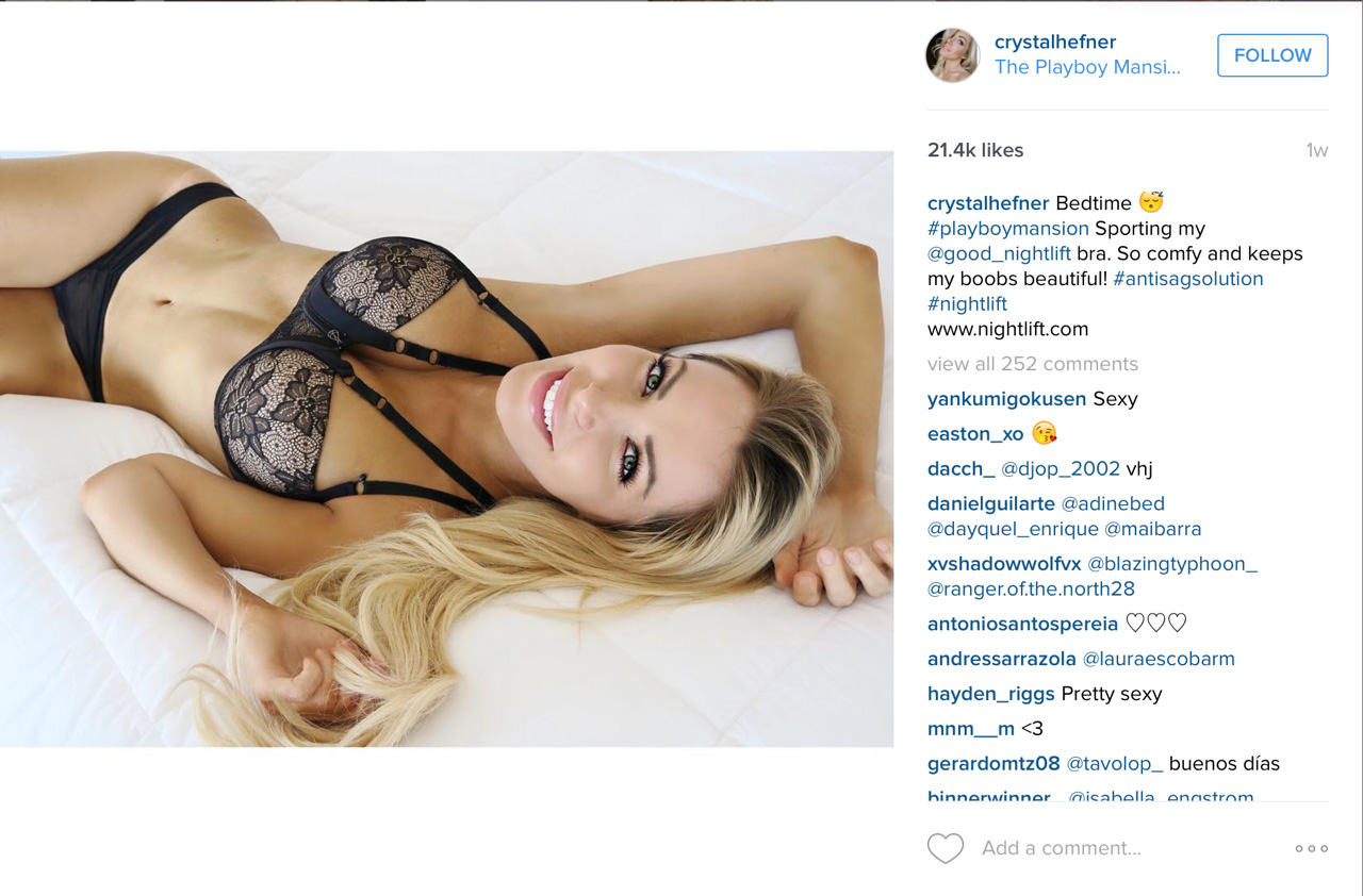 Crystal Hefner is absolutely gorgeous in her nude lace NightLift bra NightLift image picture